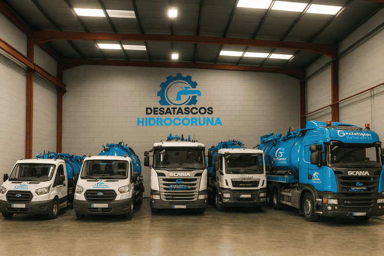 Desatascos HidroCoruña flota de camiones cuba